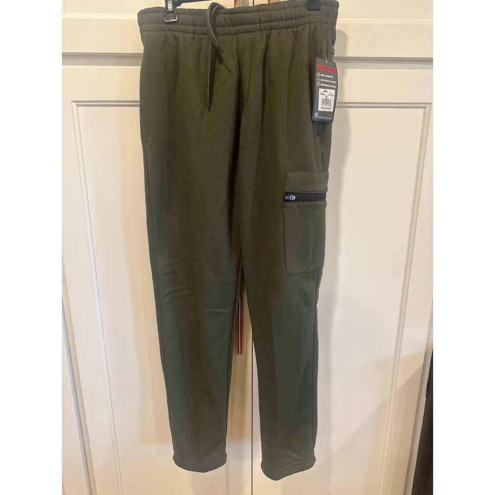 Tec-One Mens Olive Night Athletic Fit Jogger Pants Warm Cargo Zipper Pocket M